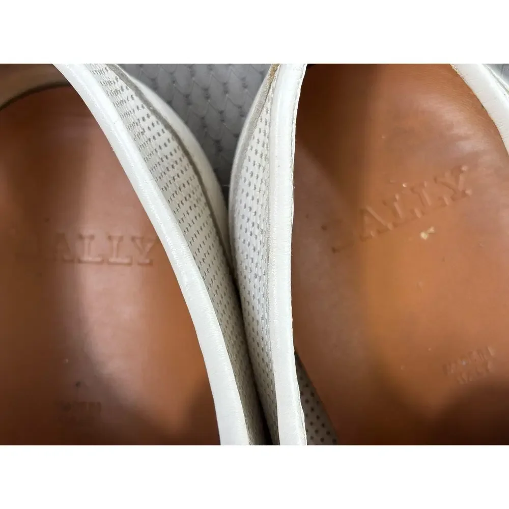 Bally Shoes Mens Size 12 White Leather Harlam Stripe Casual Sneakers Italy